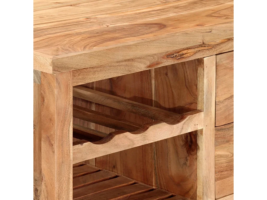 Chariot de cuisine 80x45x91 Bois d'acacia massif