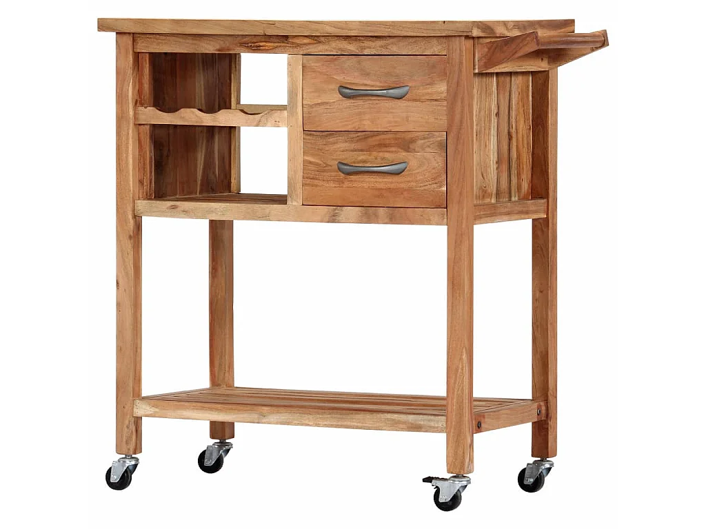 Chariot de cuisine 80x45x91 Bois d'acacia massif