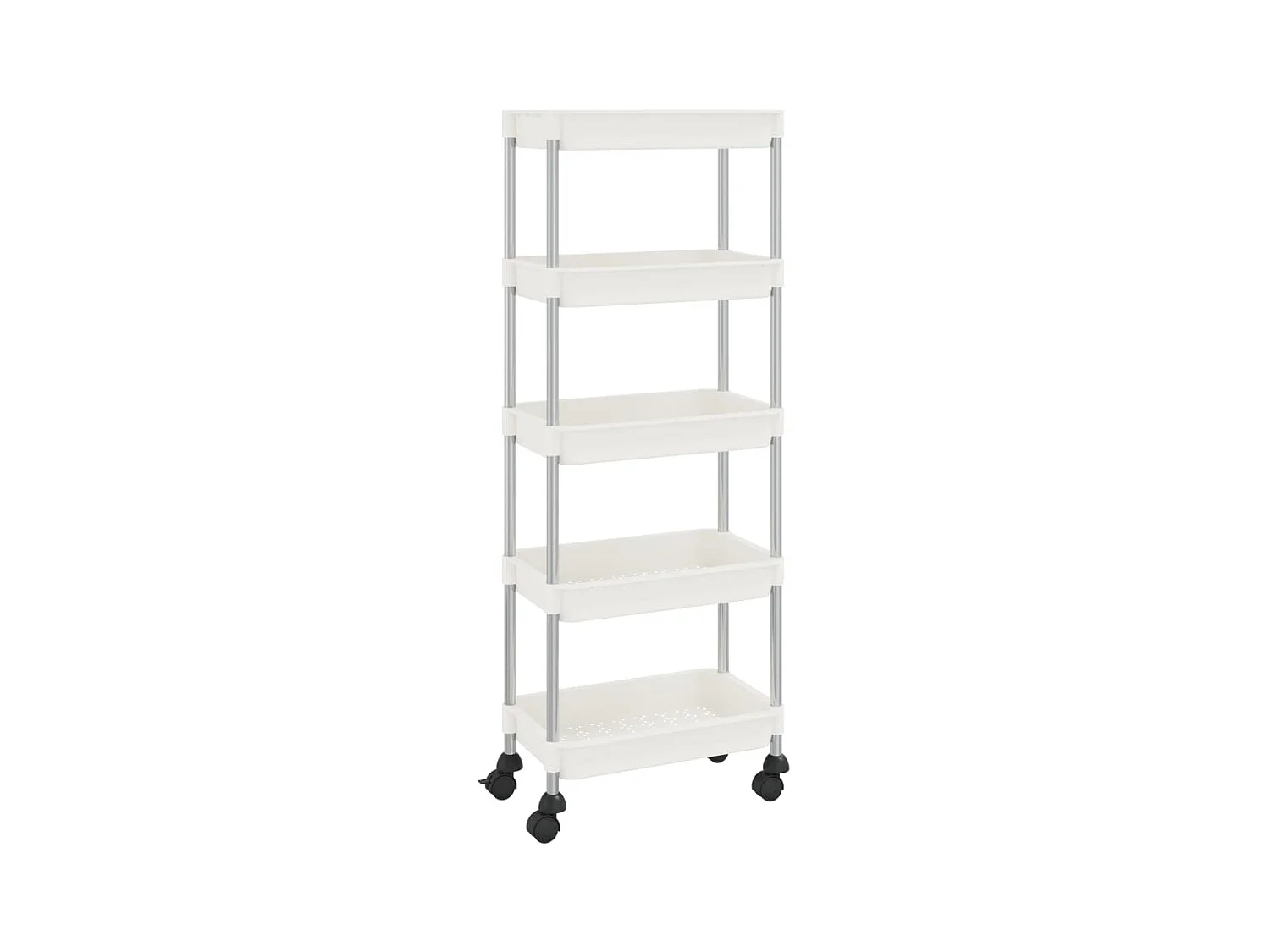 Chariot de cuisine 5 niveaux Blanc 40x22x116 Fer et ABS