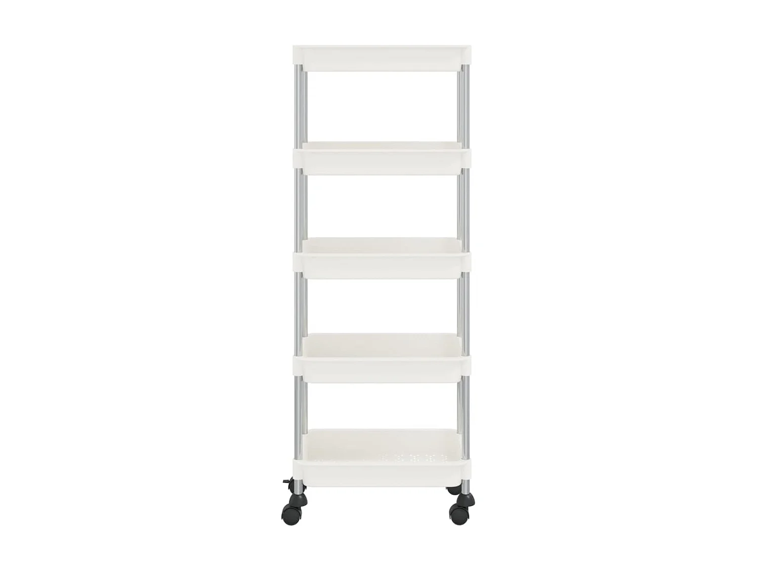 Chariot de cuisine 5 niveaux Blanc 40x22x116 Fer et ABS