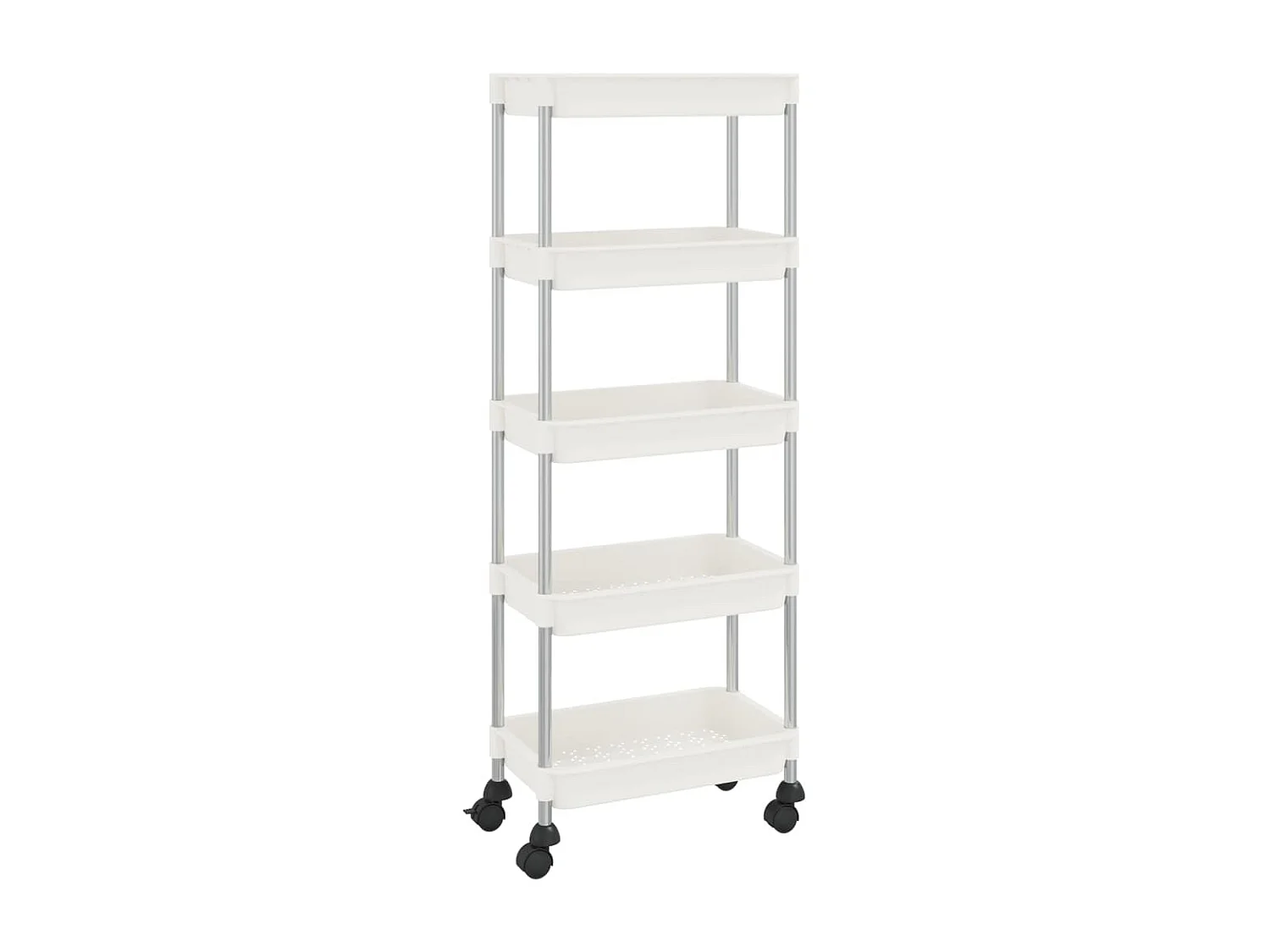 Chariot de cuisine 5 niveaux en métal Luiza 40cm - Compact et pratique-Blanc