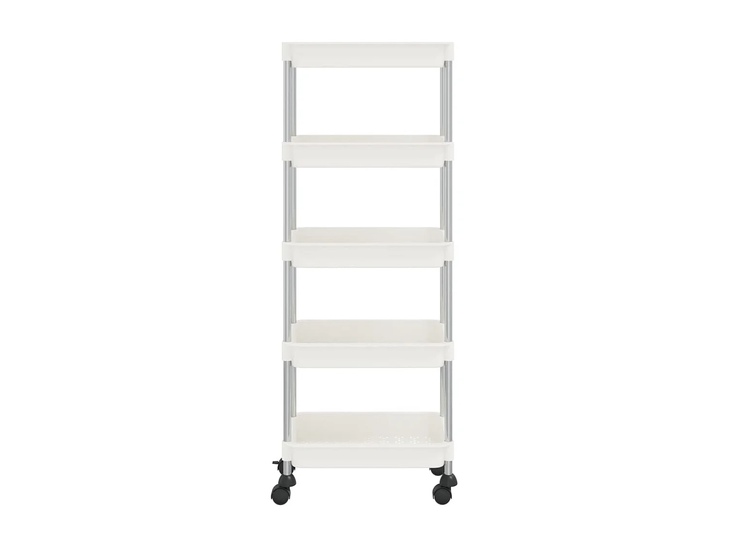 Chariot de cuisine 5 niveaux en métal Luiza 40cm - Compact et pratique-Blanc