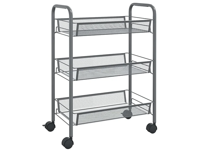 Chariot de cuisine à 3 niveaux 46x26x64 Fer