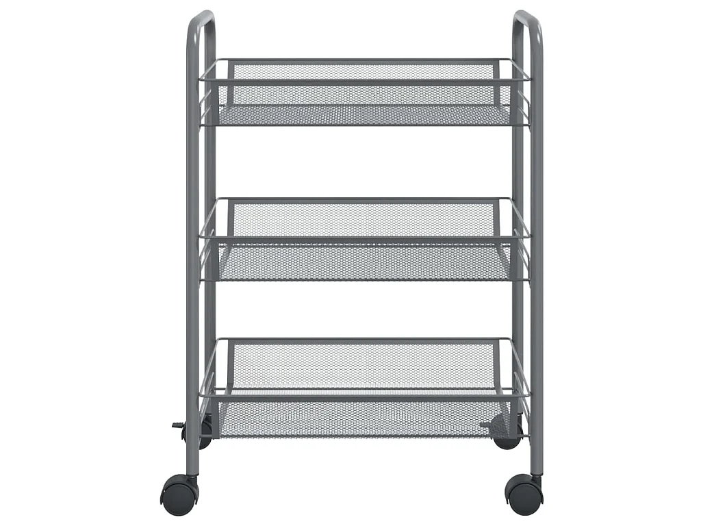 Keukentrolley 3-laags 46x26x54 cm ijzer grijs
