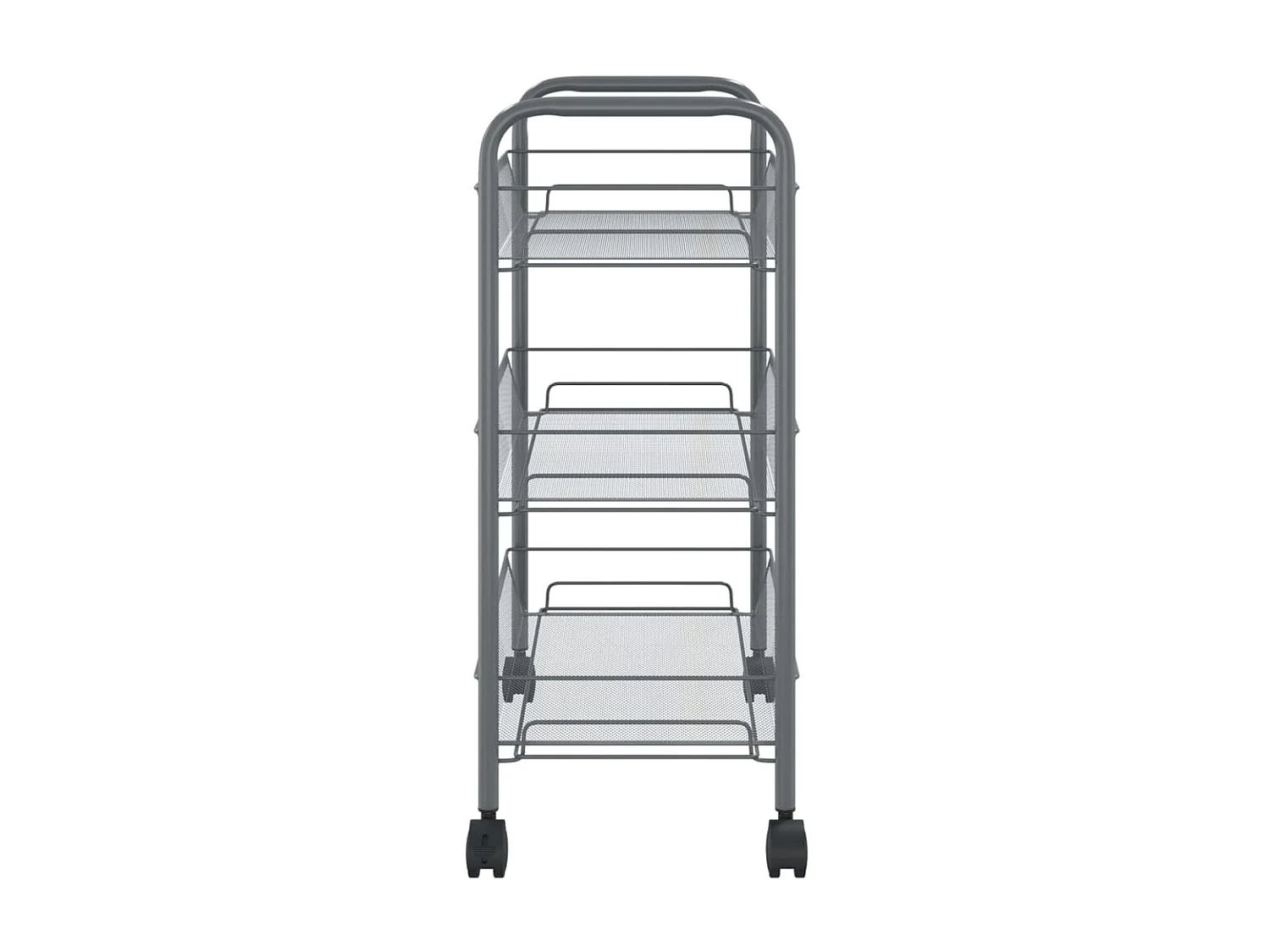 Keukentrolley 3-laags 46x26x54 cm ijzer grijs