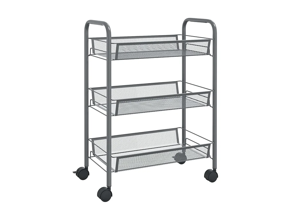 Chariot de cuisine à 3 niveaux 46x26x64 Fer