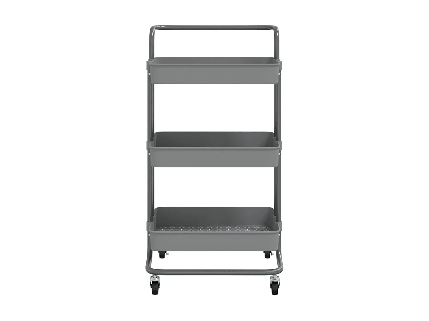 Chariot de cuisine 3 niveaux Gris 42x25x83,5 Fer et ABS