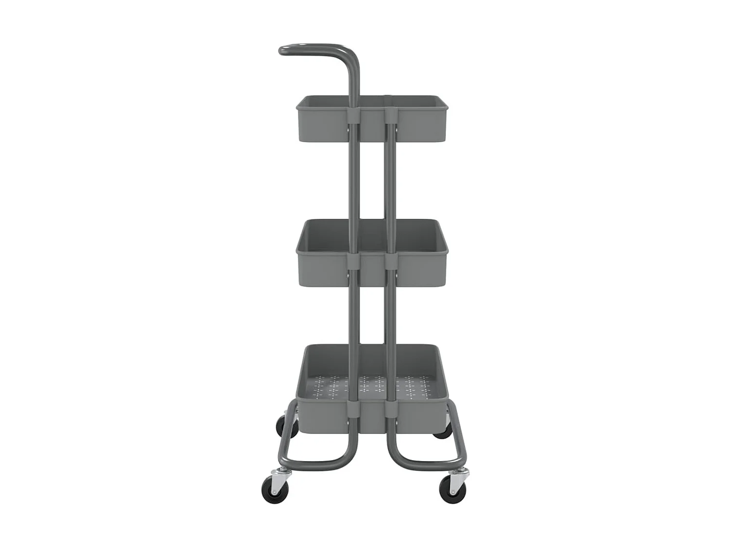 Chariot de cuisine 3 niveaux Gris 42x25x83,5 Fer et ABS