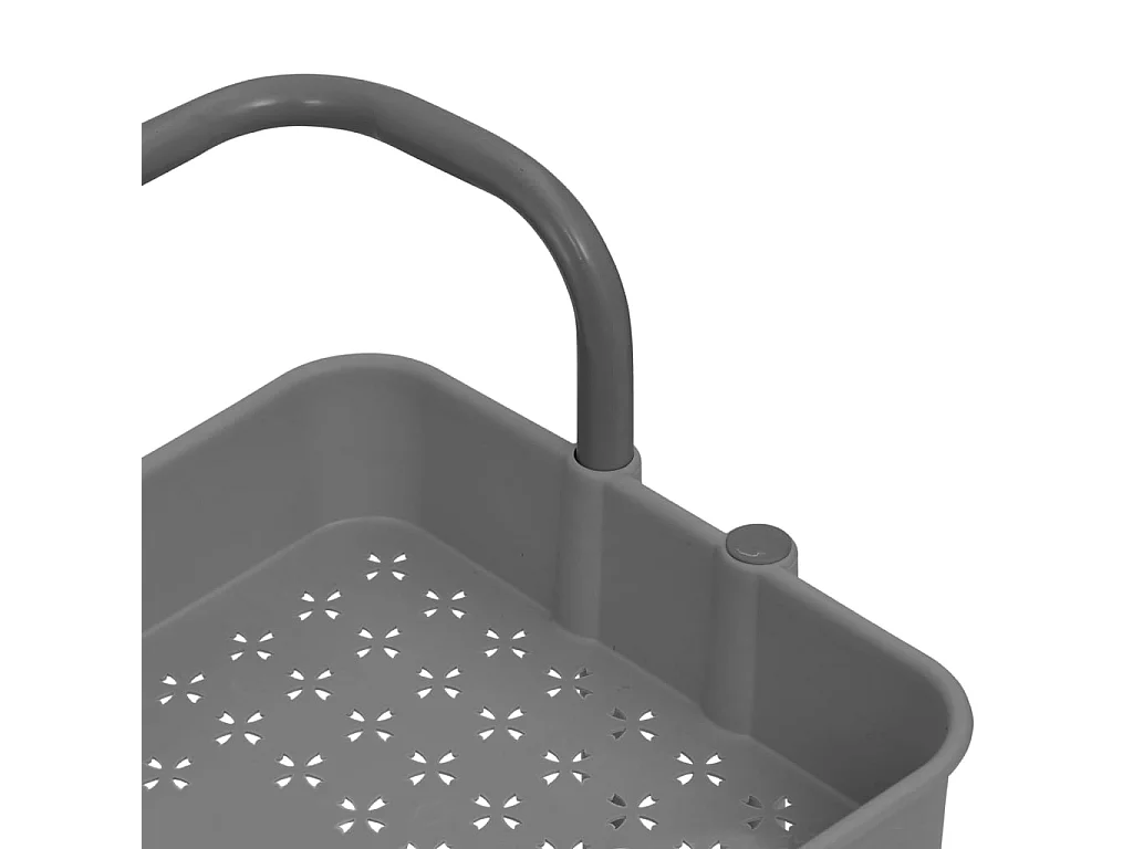 Chariot de cuisine 3 niveaux Gris 42x25x83,5 Fer et ABS