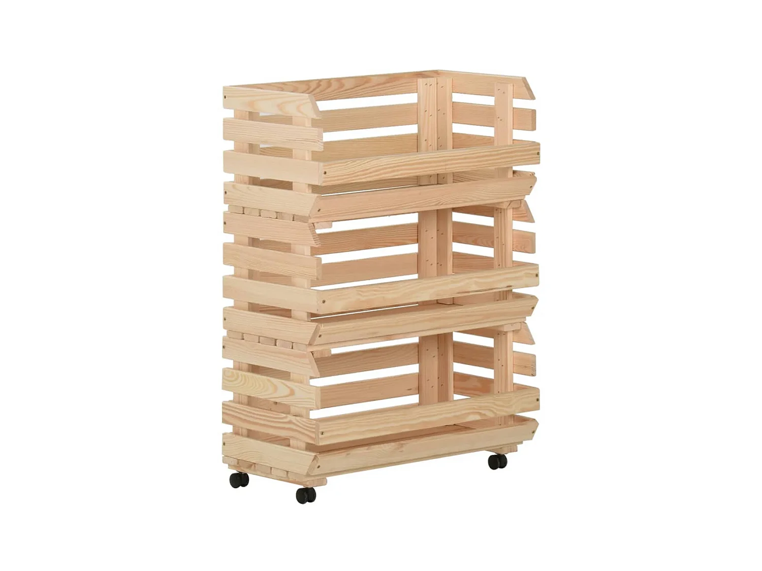 Chariot à légumes 57x30x80 Bois de pin solide
