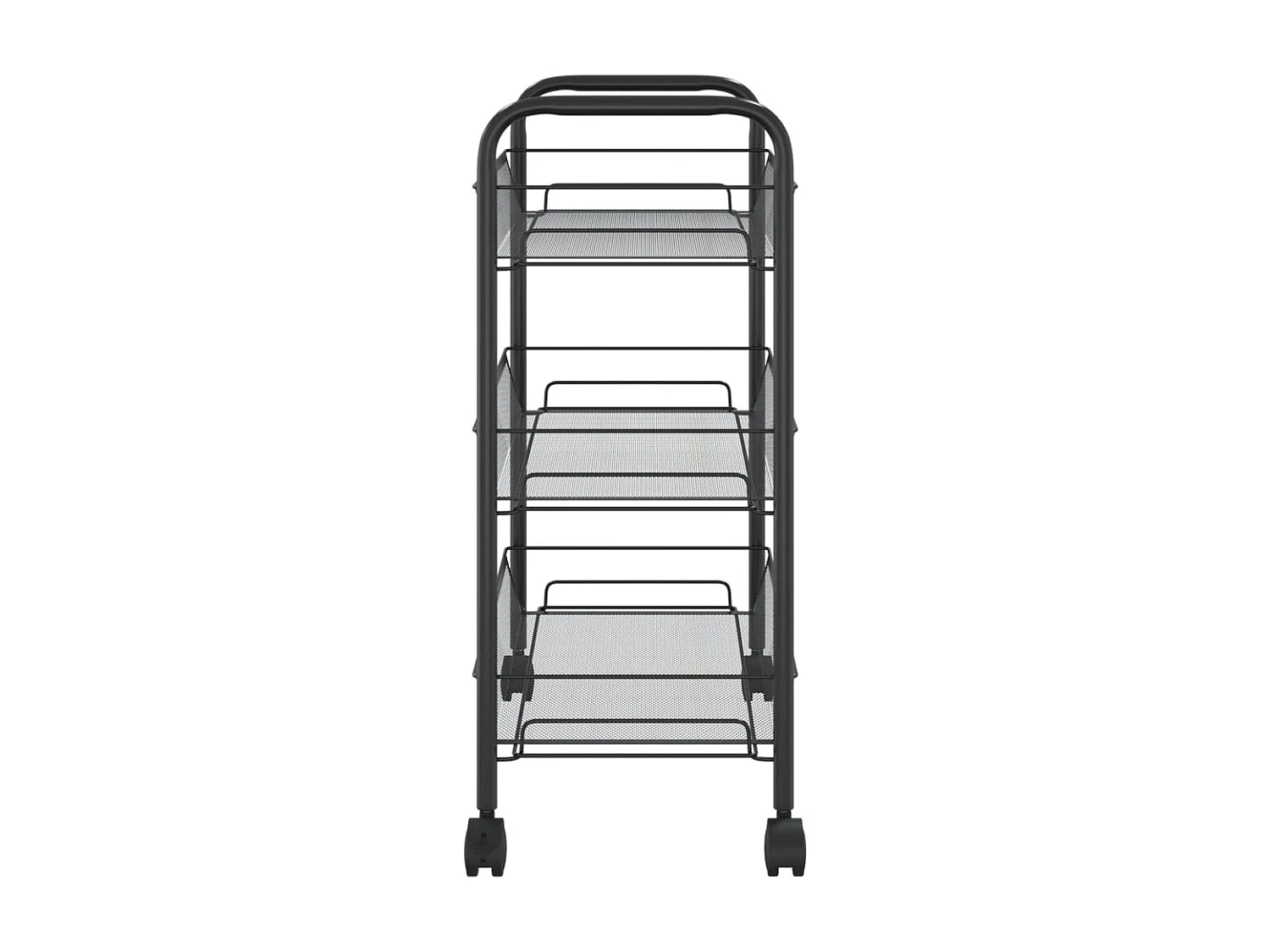 Chariot de cuisine à 3 niveaux Noir 46x26x64 Fer