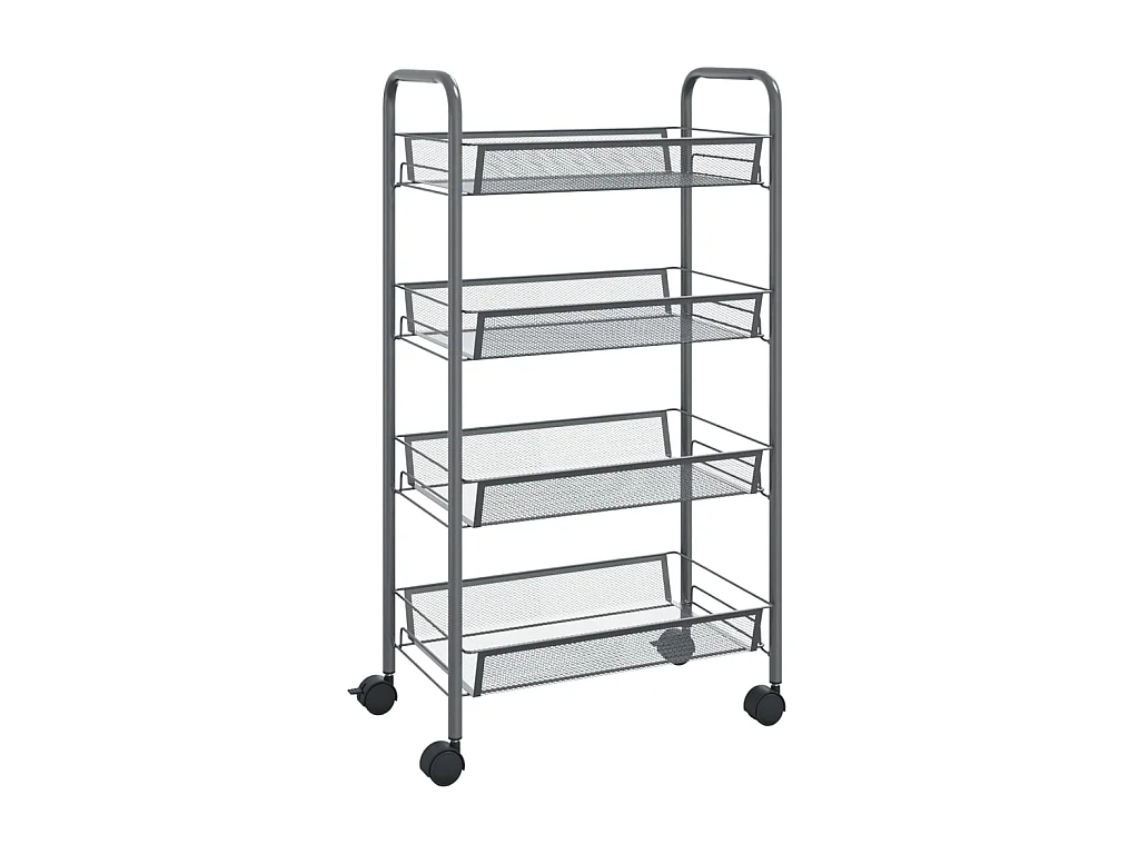 Keukentrolley 4-laags 46x26x85 cm ijzer grijs