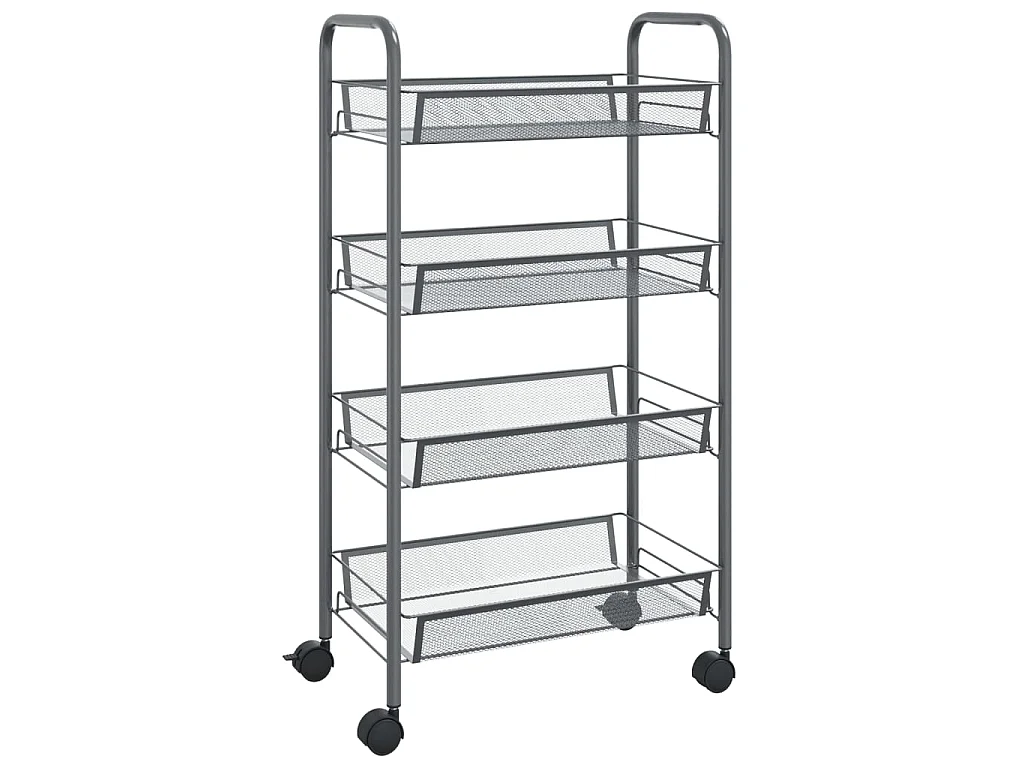 Chariot de cuisine à 4 niveaux Gris 46x26x85 Fer
