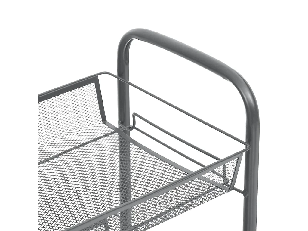 Chariot de cuisine à 4 niveaux Gris 46x26x85 Fer
