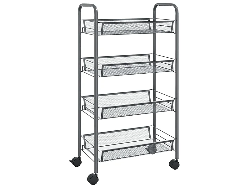Chariot de cuisine à 4 niveaux Gris 46x26x85 Fer