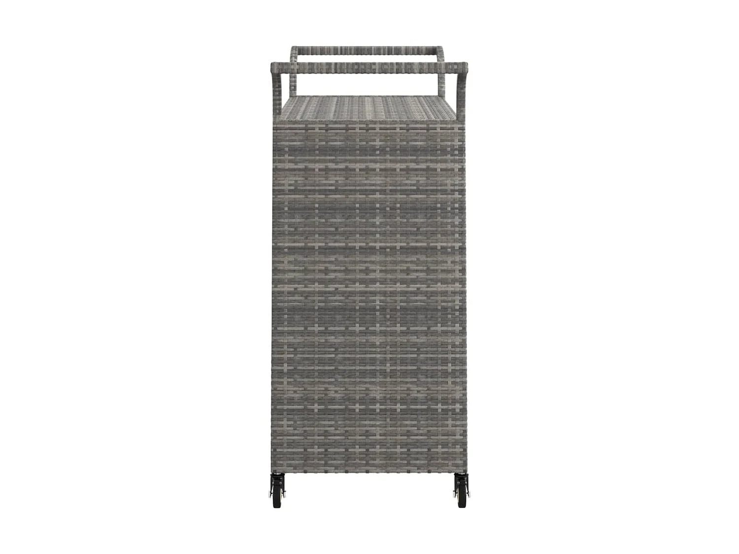 Chariot de bar avec tiroir Gris 100x45x97 Résine tressée