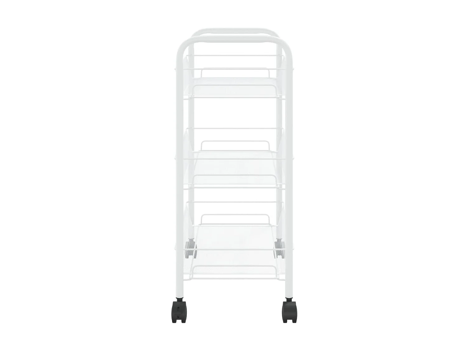 Chariot de cuisine à 3 niveaux Blanc 46x26x64 Fer