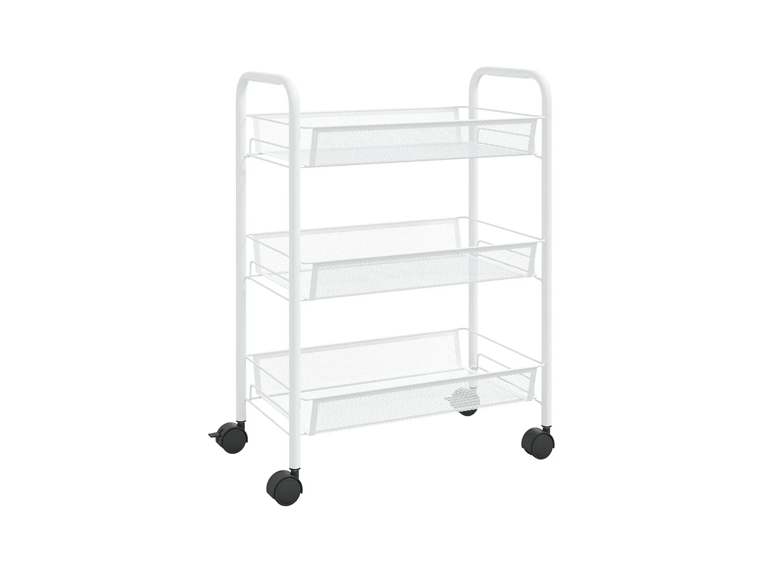 Chariot de cuisine à 3 niveaux Blanc 46x26x64 Fer
