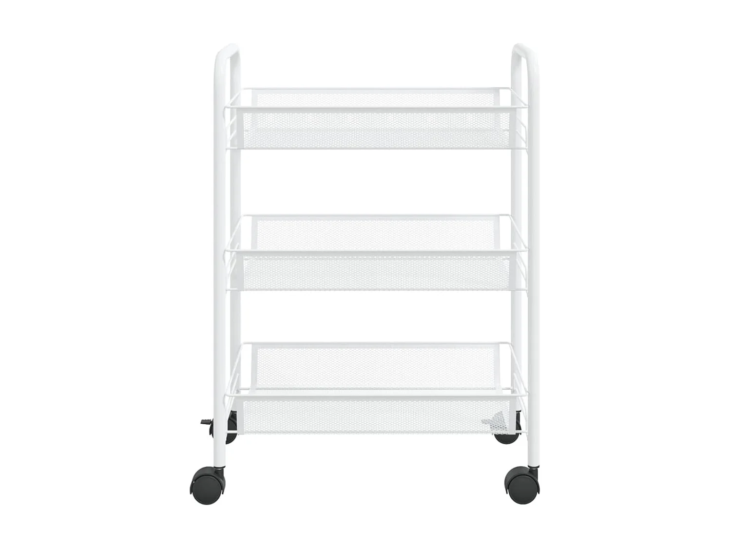 Chariot de cuisine à 3 niveaux Blanc 46x26x64 Fer