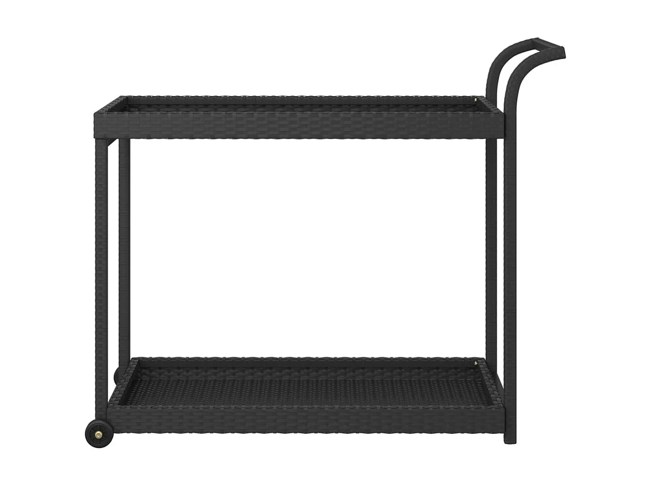 Chariot de bar Noir 100x45x83 Résine tressée