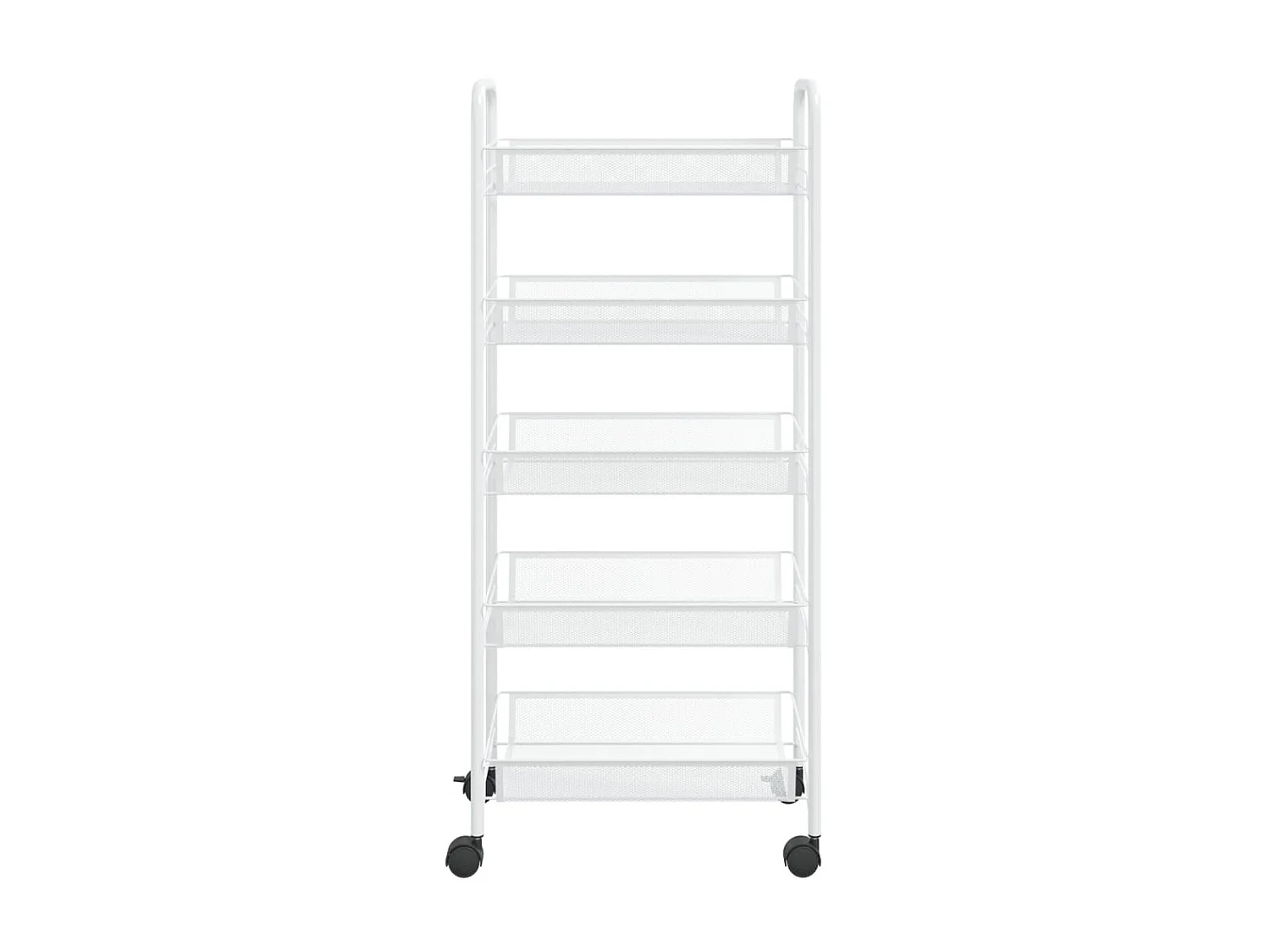 Chariot de cuisine à 5 niveaux Blanc 46x26x105 Fer