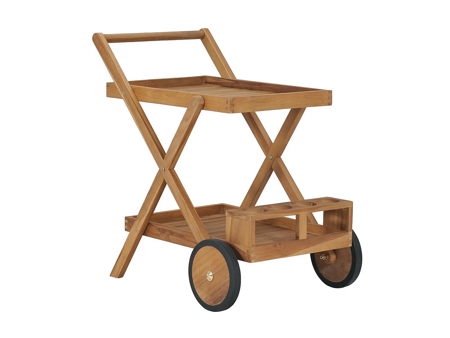 Chariot à thé Bois de teck solide