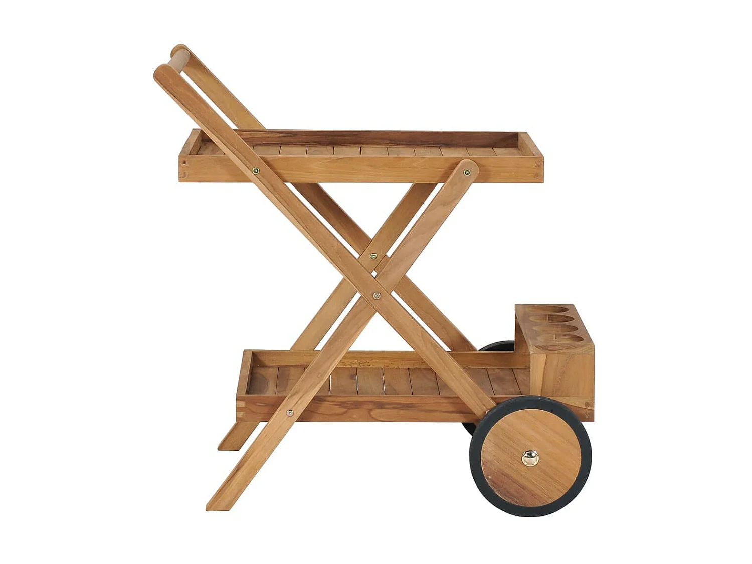 Chariot à thé Bois de teck solide