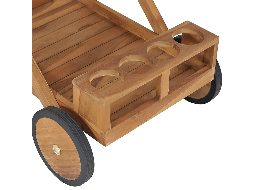 Chariot à thé Bois de teck solide