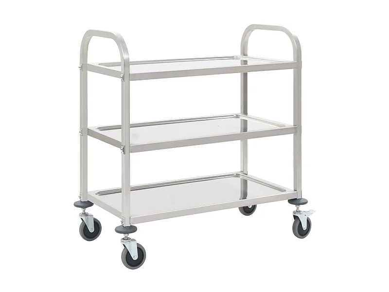 Chariot de cuisine à 3 niveaux 87x45x83,5 Acier inoxydable