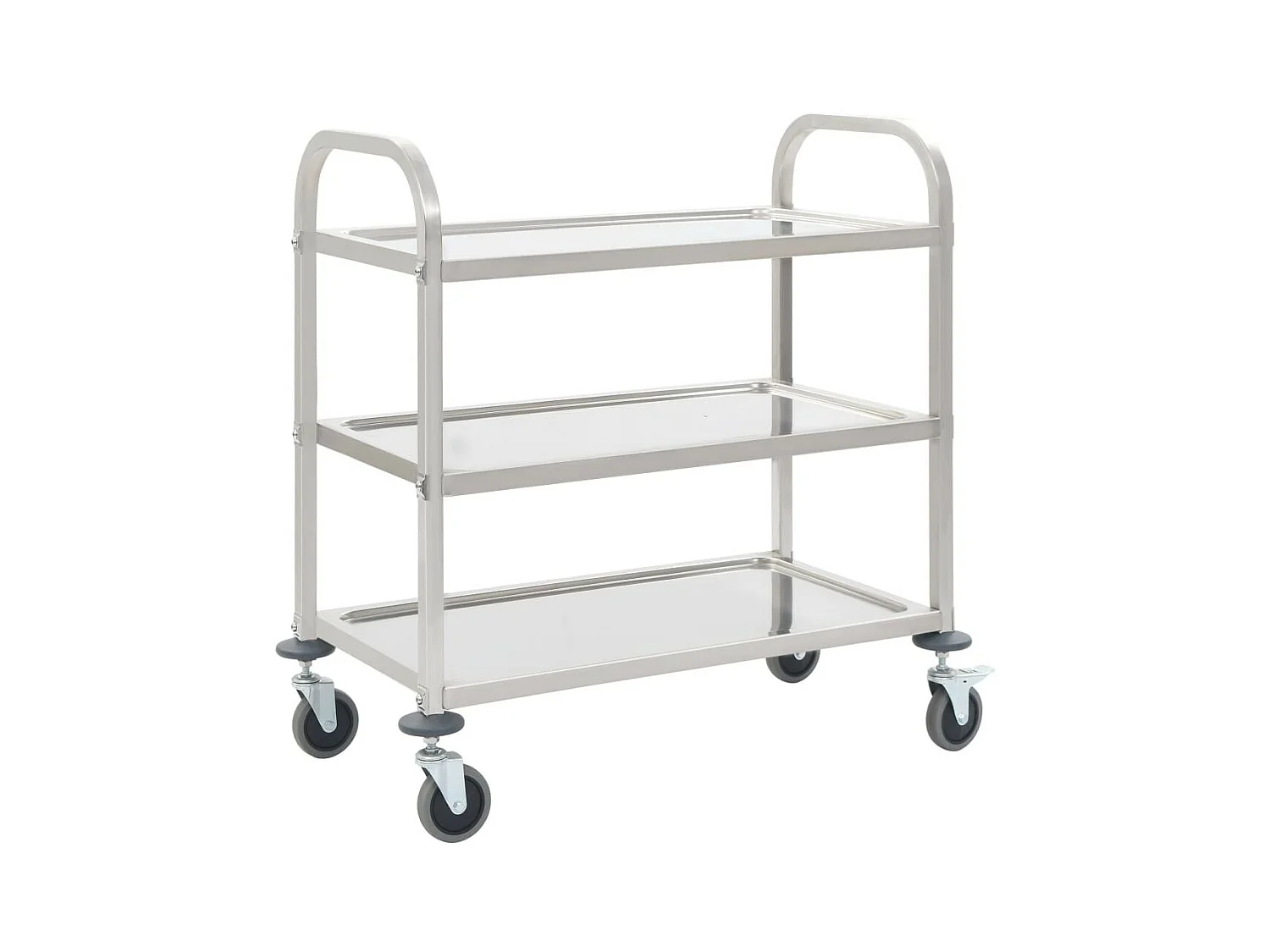Chariot de cuisine à 3 niveaux 87x45x83,5 Acier inoxydable
