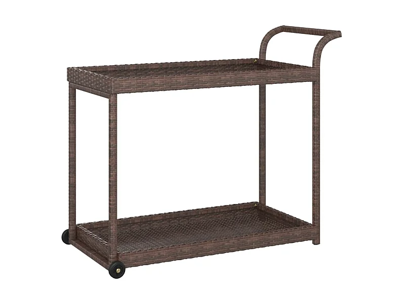 Chariot de bar Marron 100x45x83 Résine tressée