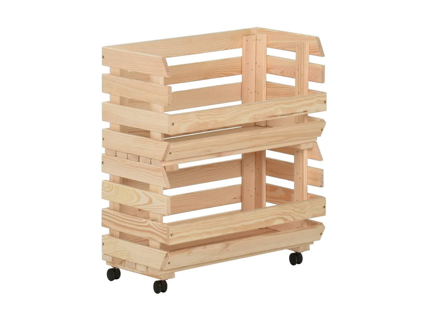 Chariot à légumes 37x30x80 Bois de pin solide