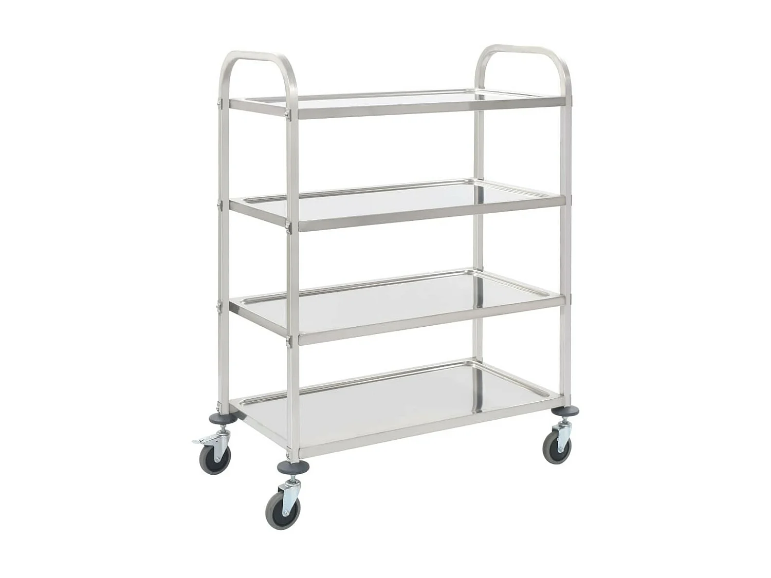 Chariot de cuisine à 4 niveaux 107x55x125 Acier inoxydable
