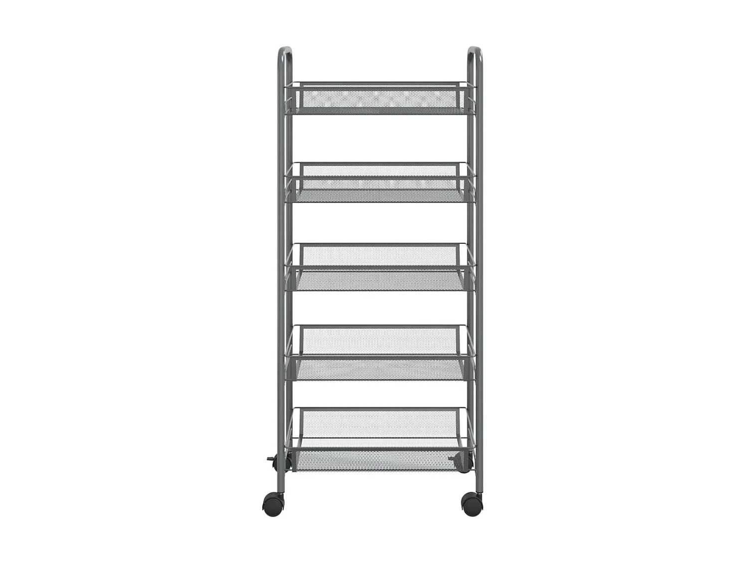 Chariot de cuisine à 5 niveaux Gris 46x26x105 Fer