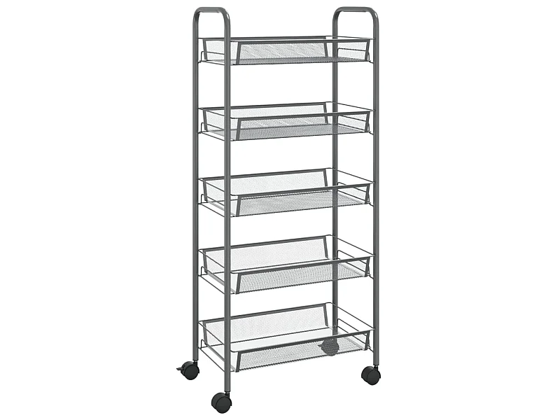 Chariot de cuisine à 5 niveaux Gris 46x26x105 Fer
