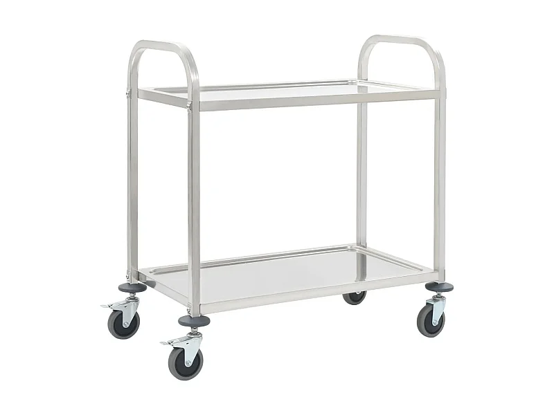 Chariot de cuisine à 2 niveaux 107x55x90 Acier inoxydable