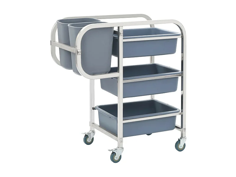 Chariot de cuisine avec récipients en plastique 87x43,5x92