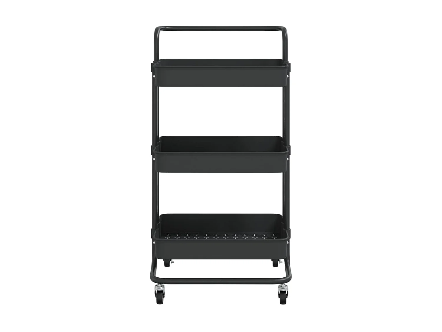 Chariot de cuisine 3 niveaux Noir 42x25x83,5 Fer et ABS