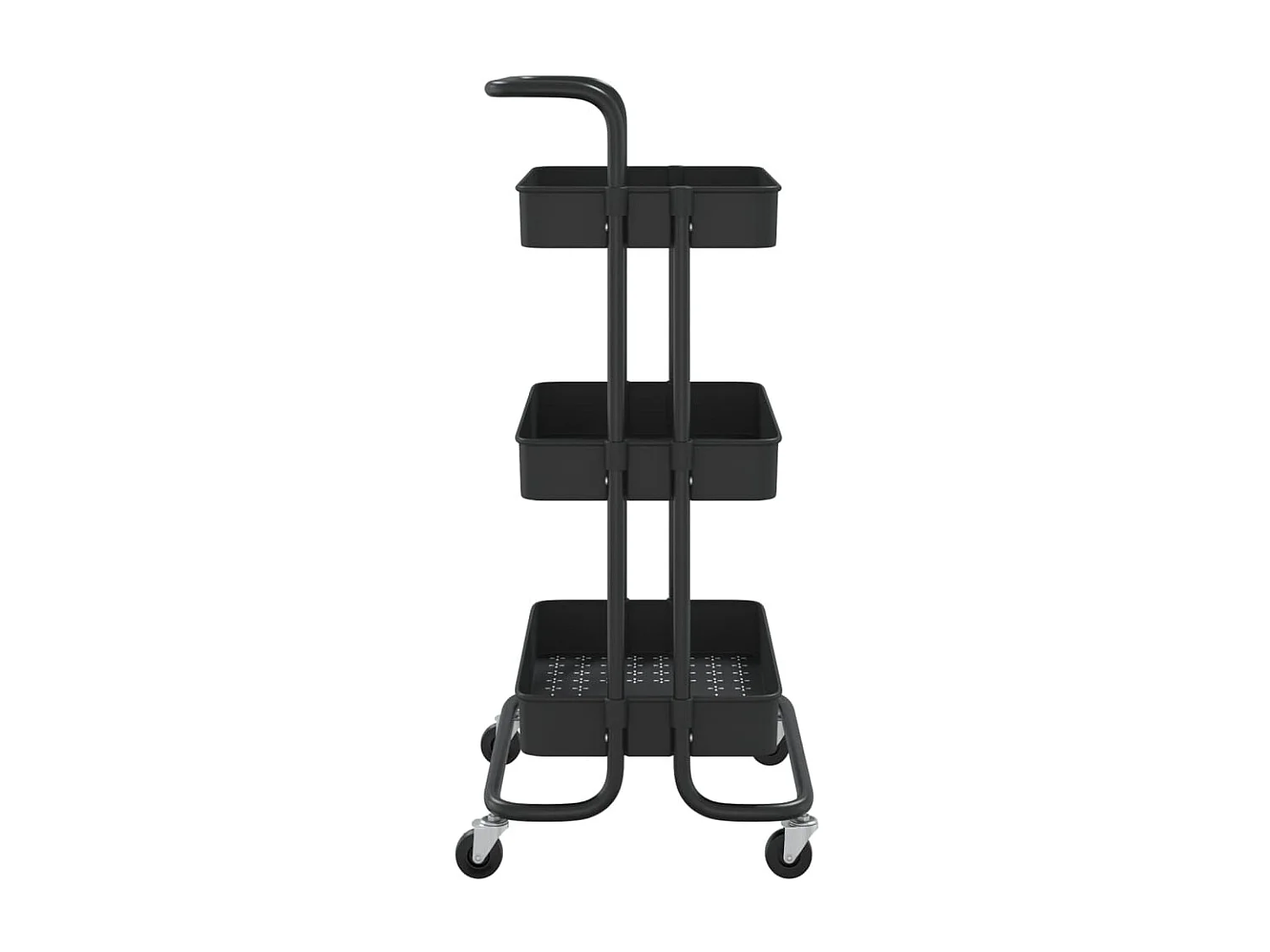 Chariot de cuisine 3 niveaux Noir 42x25x83,5 Fer et ABS