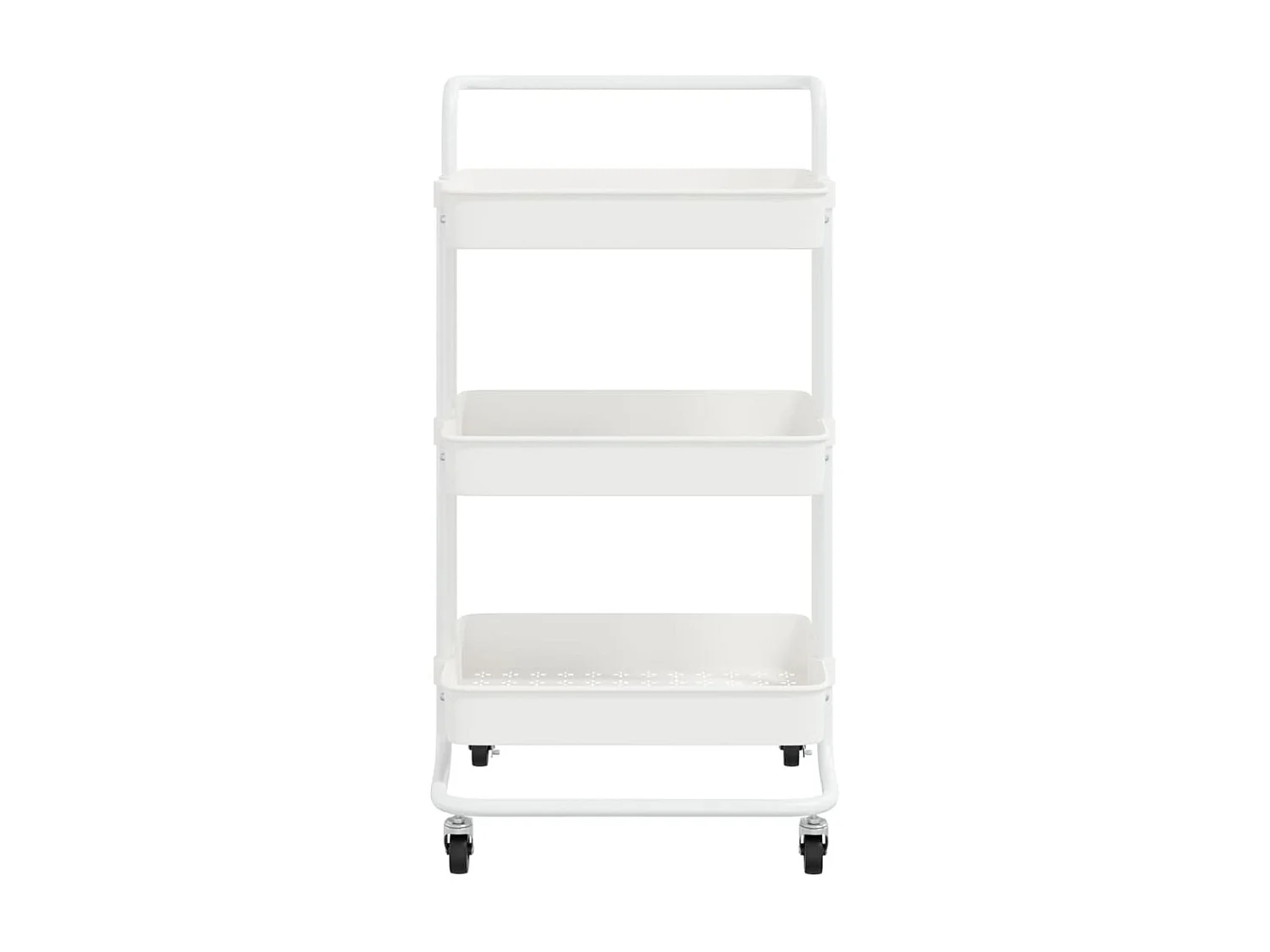 Chariot de cuisine 3 niveaux Blanc 42x25x83,5 Fer et ABS