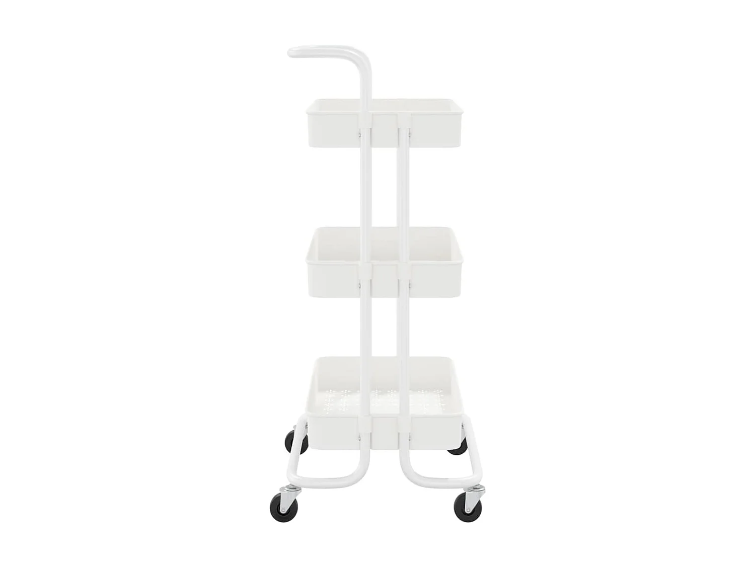 Chariot de cuisine 3 niveaux Blanc 42x25x83,5 Fer et ABS
