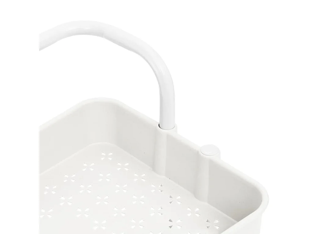 Chariot de cuisine 3 niveaux Blanc 42x25x83,5 Fer et ABS