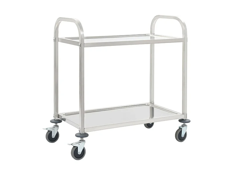 Chariot de cuisine à 2 niveaux 87x45x83,5 Acier inoxydable