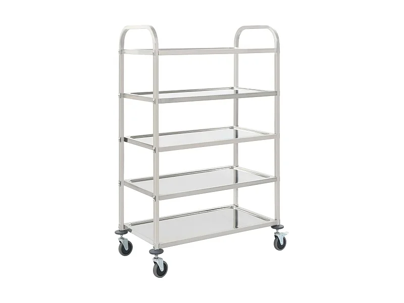 Chariot de cuisine à 5 niveaux 107x55x147 Acier inoxydable