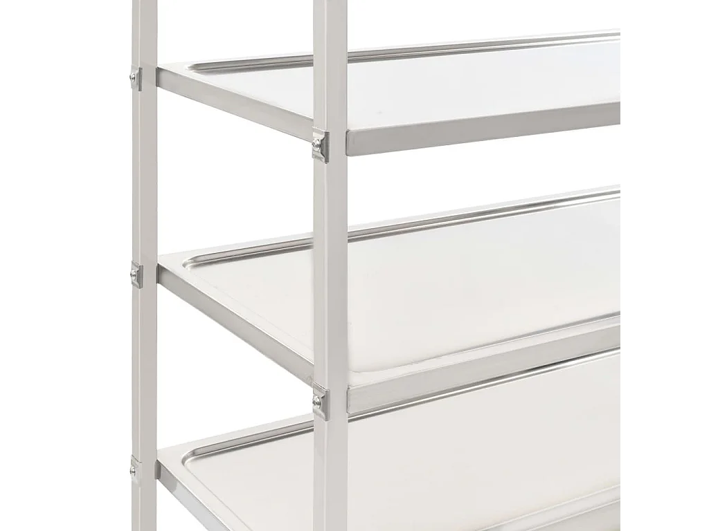 Chariot de cuisine à 5 niveaux 107x55x147 Acier inoxydable