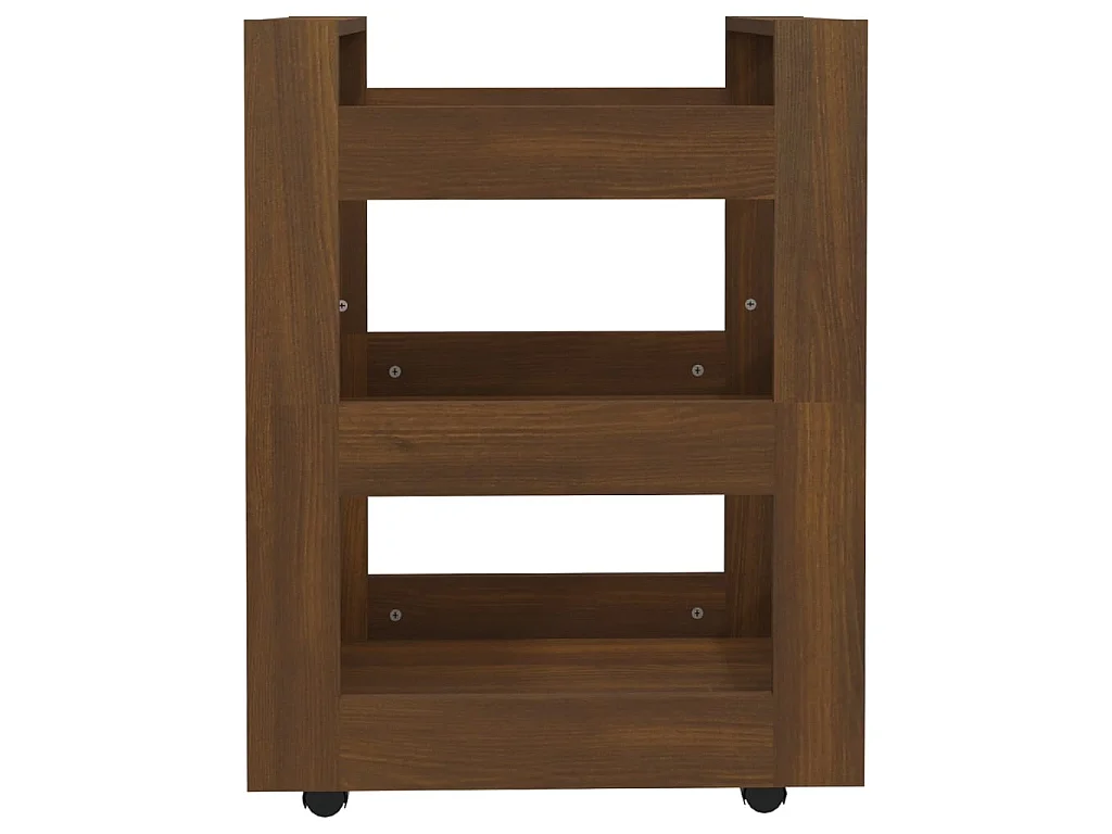 Keukentrolley 60x45x80 cm bewerkt hout bruin eikenkleur