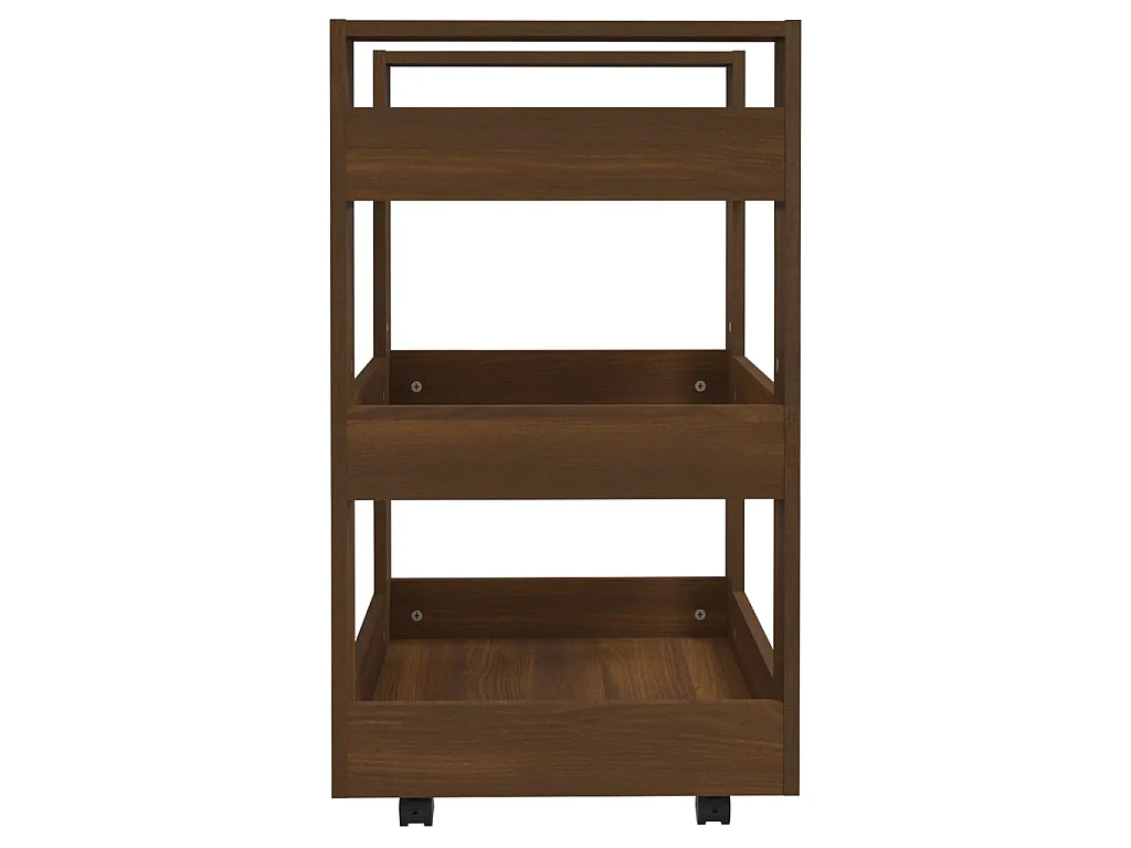 Keukentrolley 60x45x80 cm bewerkt hout bruin eikenkleur