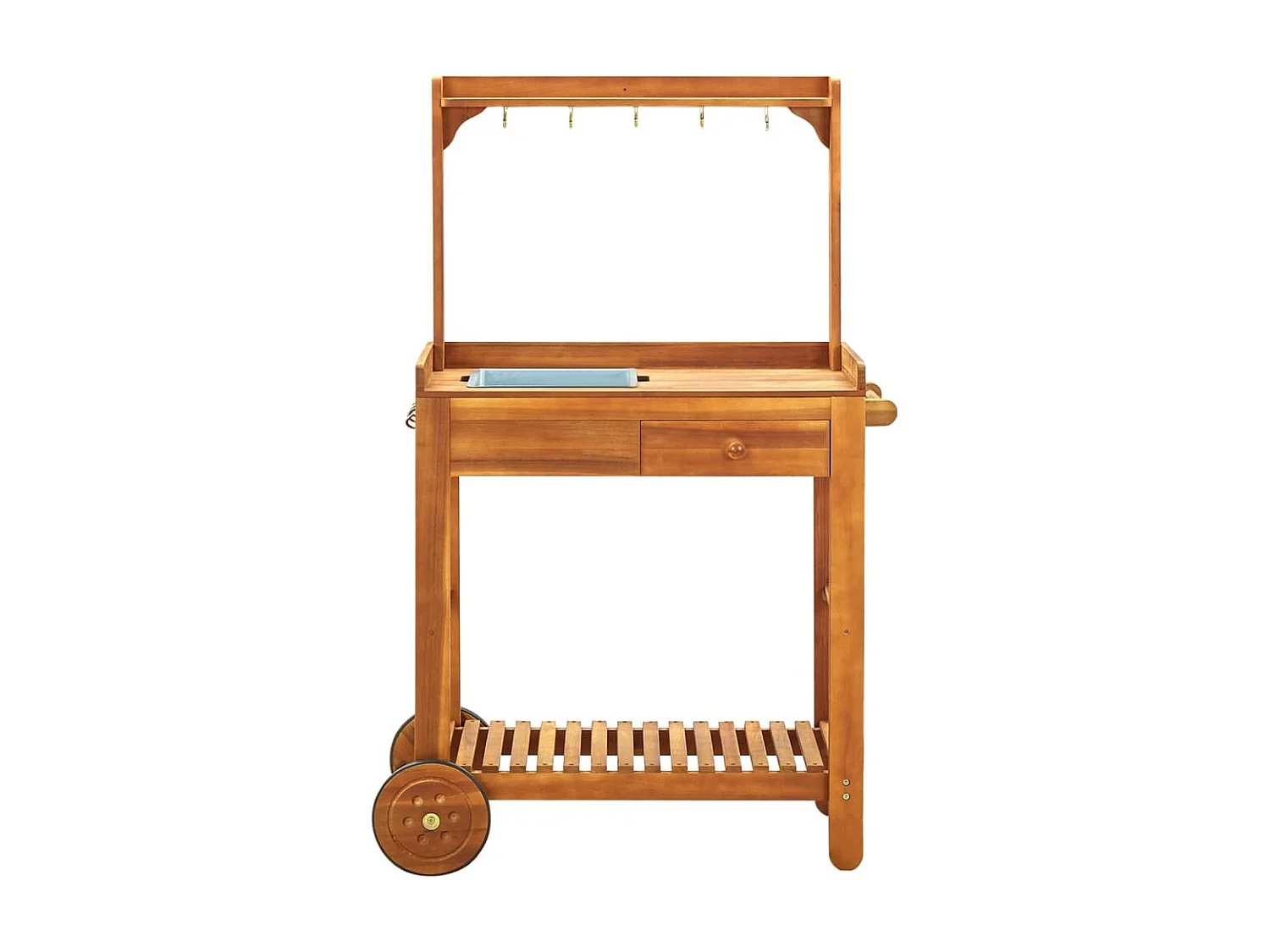 Chariot de cuisine de jardin Bois d'acacia 92x43,5x141,5