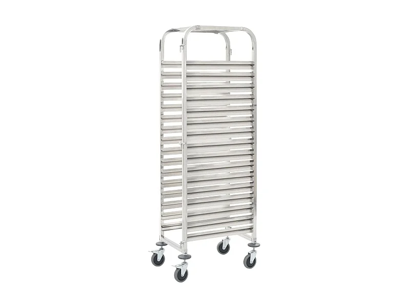 Chariot de cuisine pour 16 plateaux 65,5x48,5x165 Inox