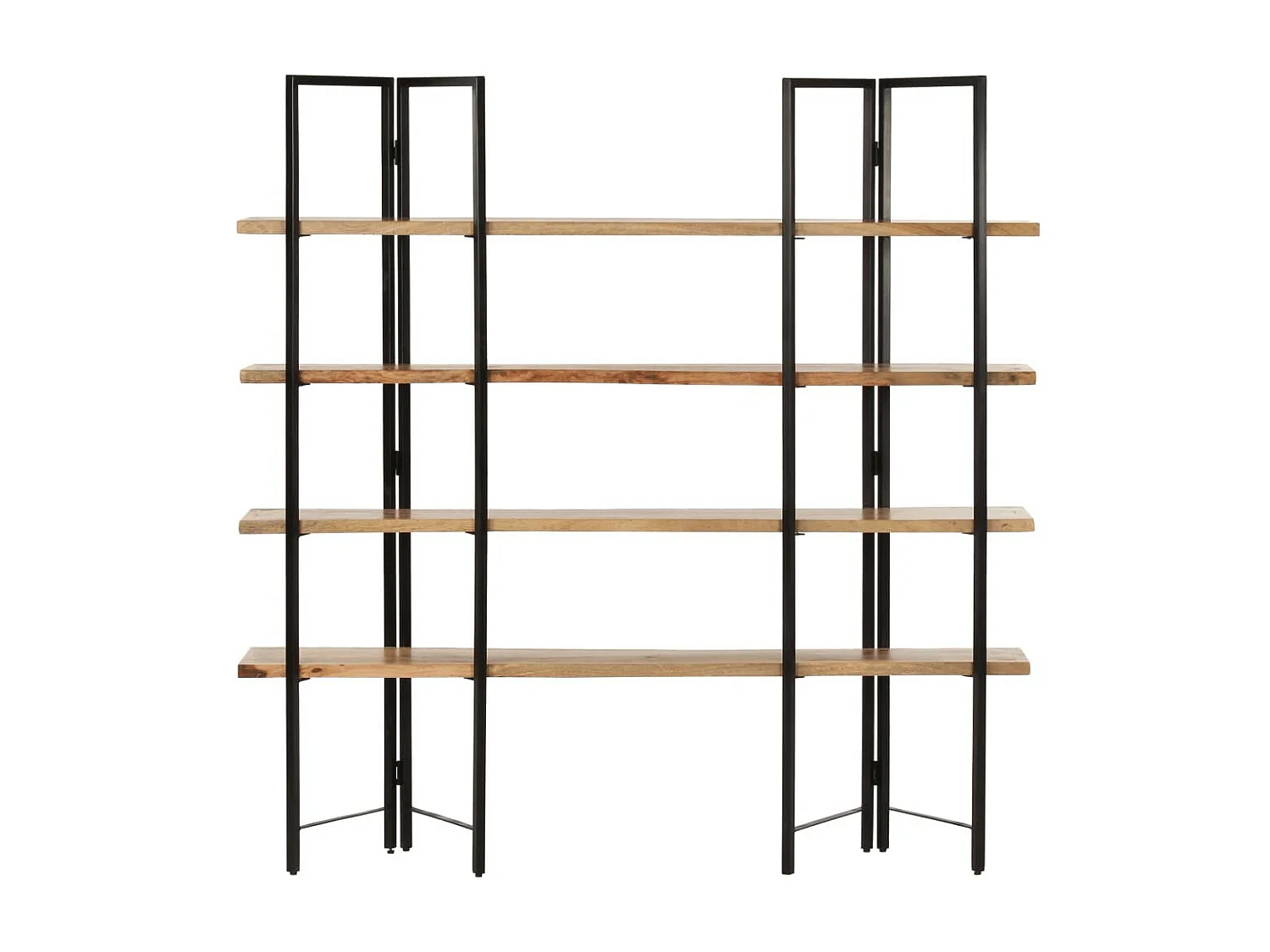 Bibliothèque à 4 niveaux 160x35x160 Bois de manguier massif